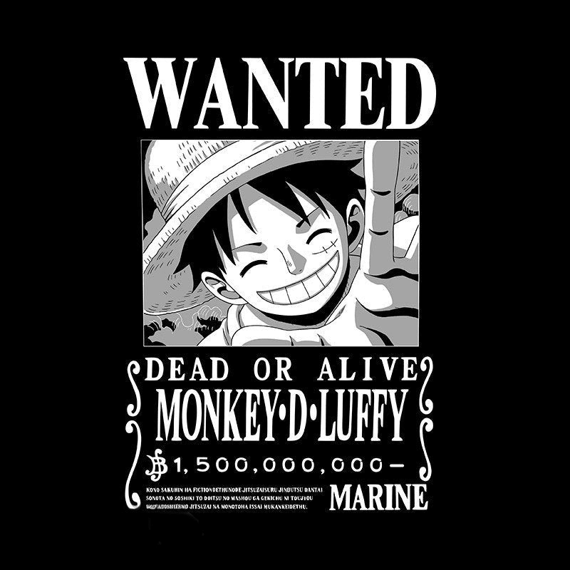 One Piece Luffy Wanted T-shirt Zwart - Fans Geek Storeproduct_type#ABYstyle
