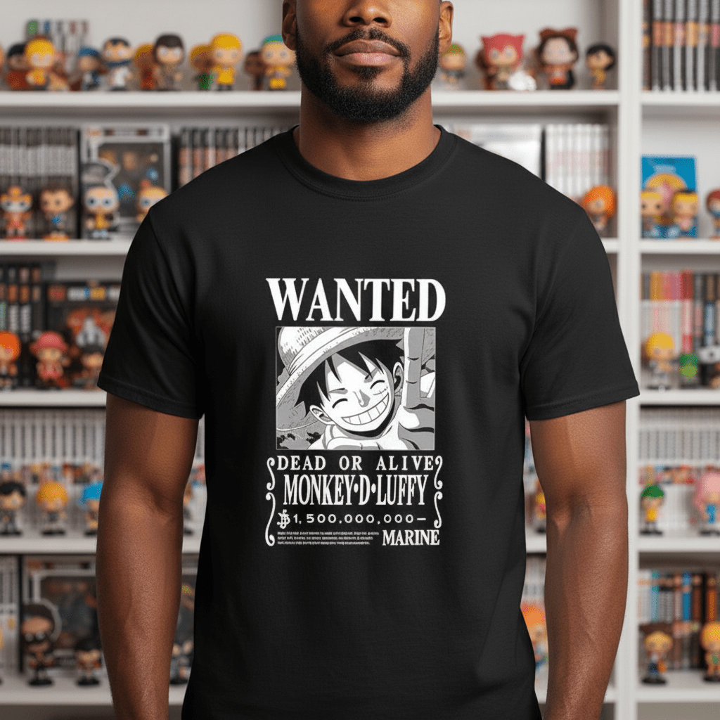 One Piece Luffy Wanted T-shirt Zwart - Fans Geek Storeproduct_type#ABYstyle