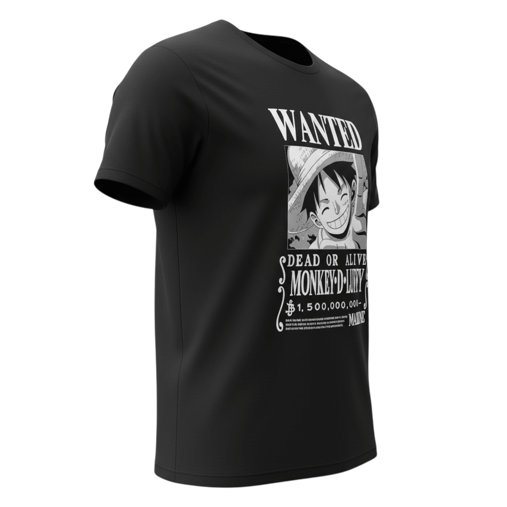 One Piece Luffy Wanted T-shirt Zwart - Fans Geek Storeproduct_type#ABYstyle