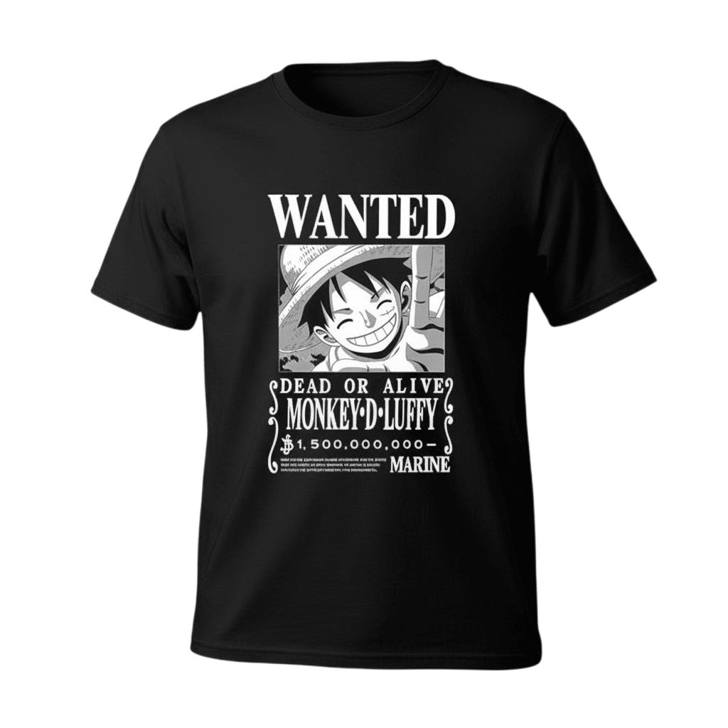One Piece Luffy Wanted T-shirt Zwart - Fans Geek Storeproduct_type#ABYstyle
