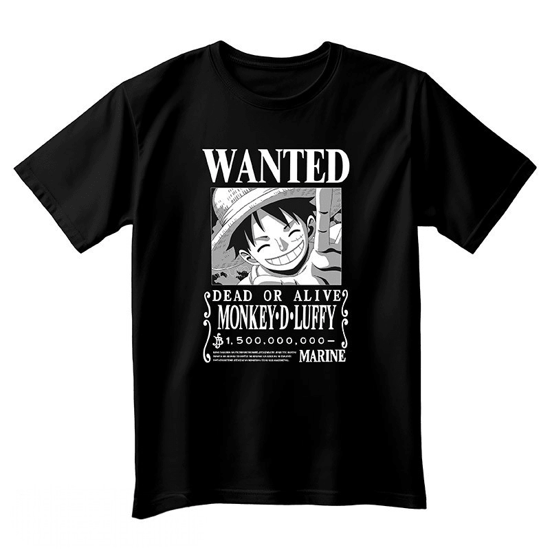 One Piece Luffy Wanted T-shirt Zwart - Fans Geek Storeproduct_type#ABYstyle