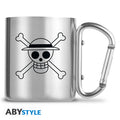 One Piece Mok Met Karabijnhaak Luffy & Skull ABYstyle RVS 235ml