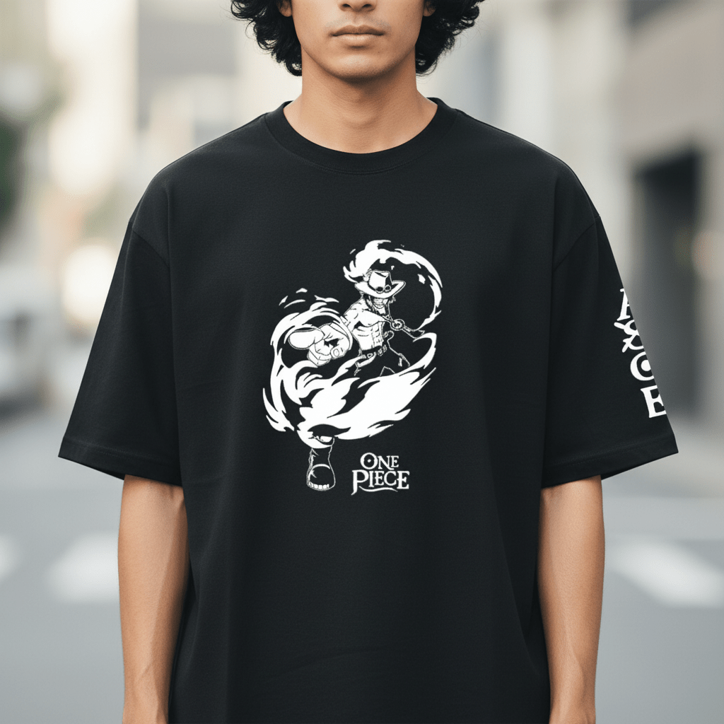 One Piece Portgas D. Ace T-shirt zwart unisex - Fans Geek Storeproduct_type#ABYstyle