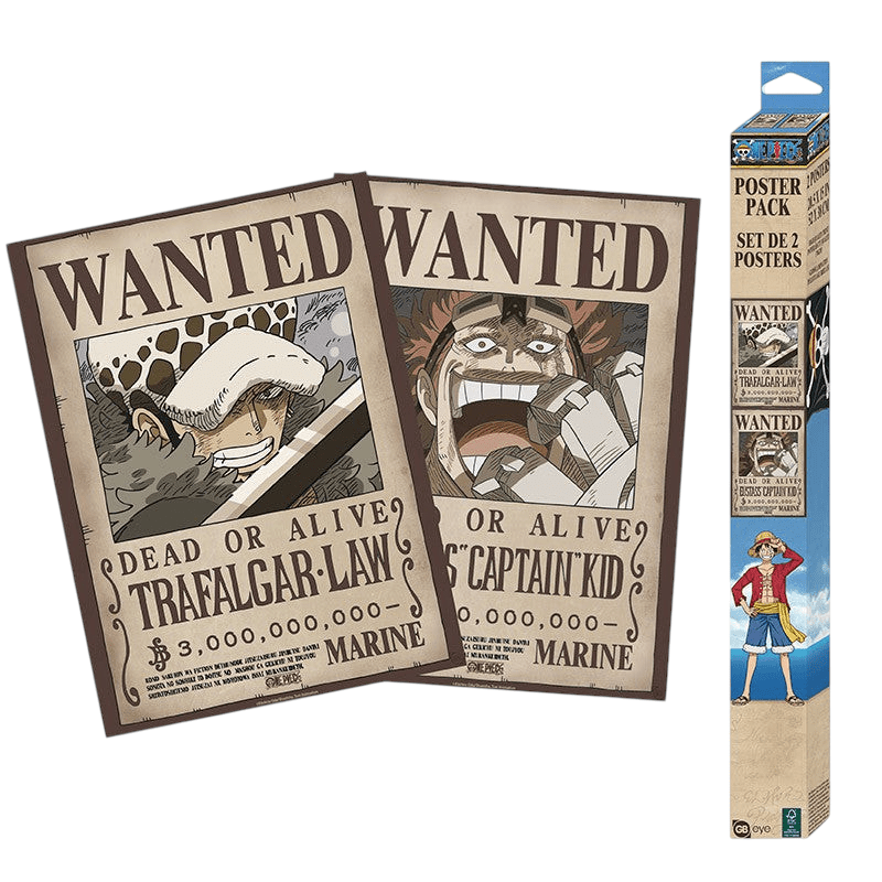 One Piece Poster Set Chibi Wanted Law & Kid - Fans Geek Storeproduct_typeGB eye