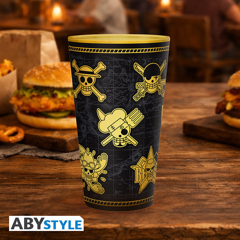 One Piece Glas Gold Skulls ABYstyle Glas 400ml