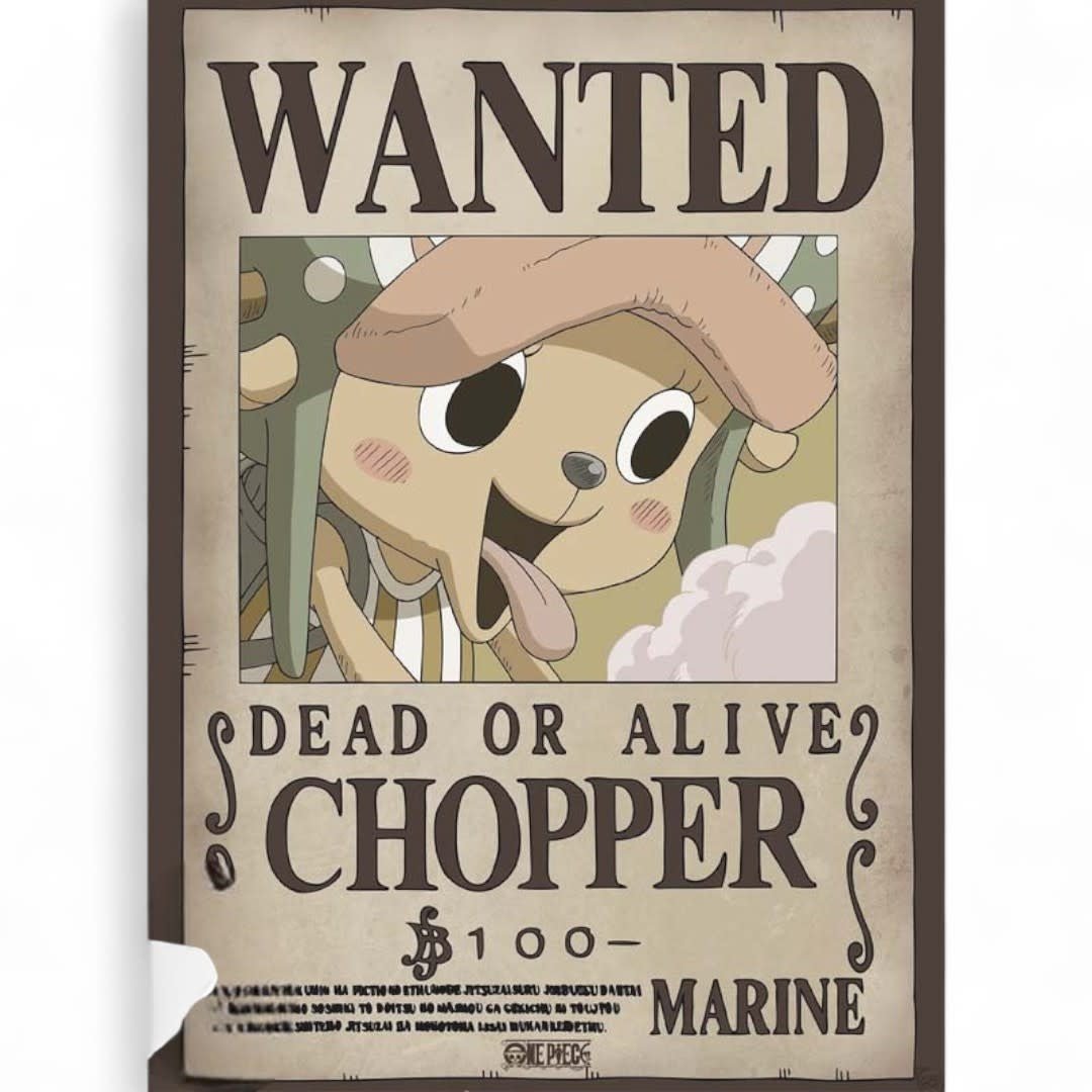 ONE PIECE - Set 2 Posters Chibi 52x38 - Wanted Chopper & Brook - Fans Geek Store