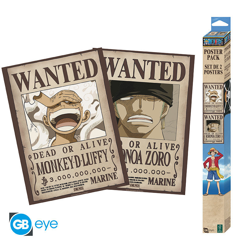 One Piece Set 2 Posters Chibi Wanted Luffy & Zoro GB eye 52x38cm
