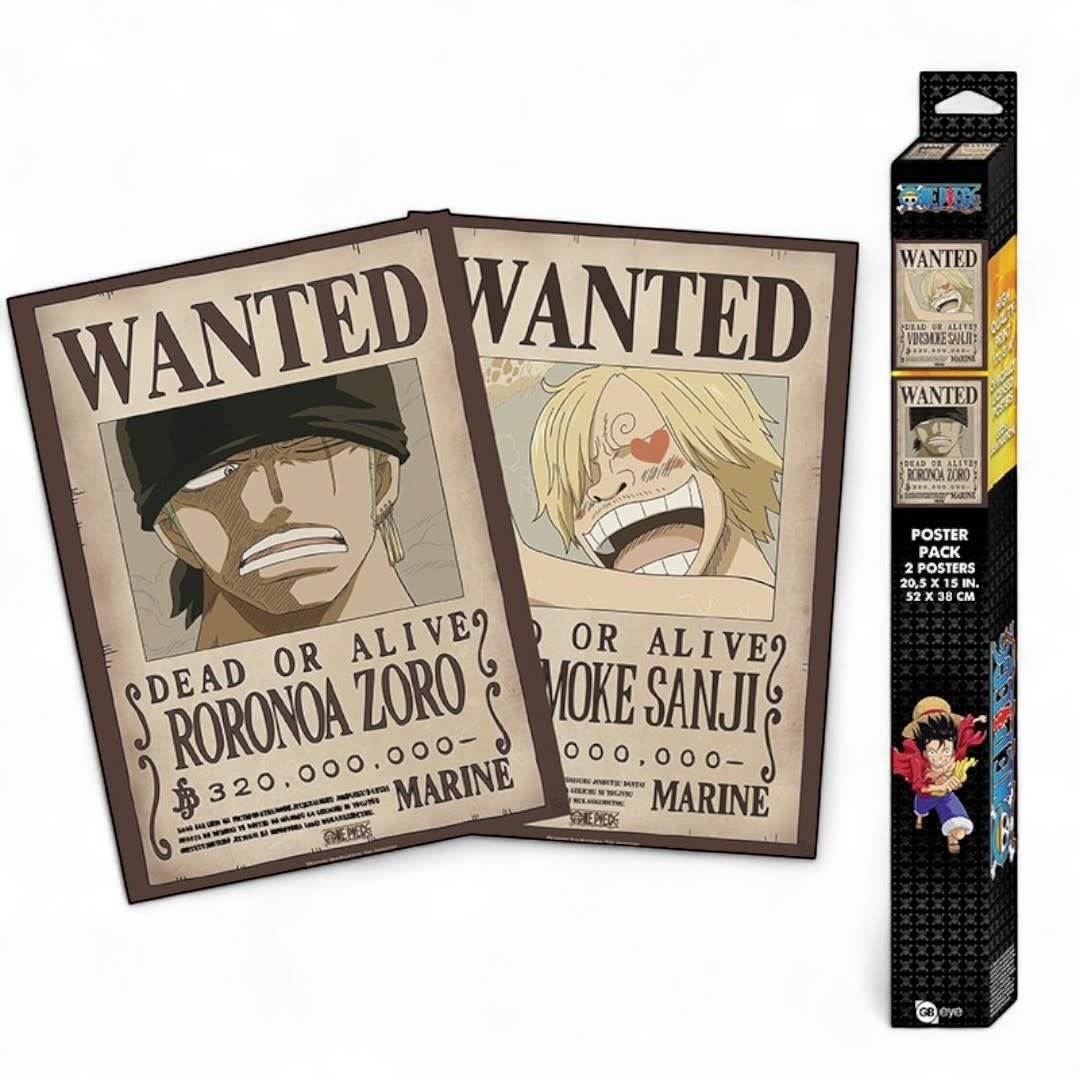 ONE PIECE - Set 2 Posters Chibi 52x38 - Wanted Zoro & Sanji - Fans Geek Store