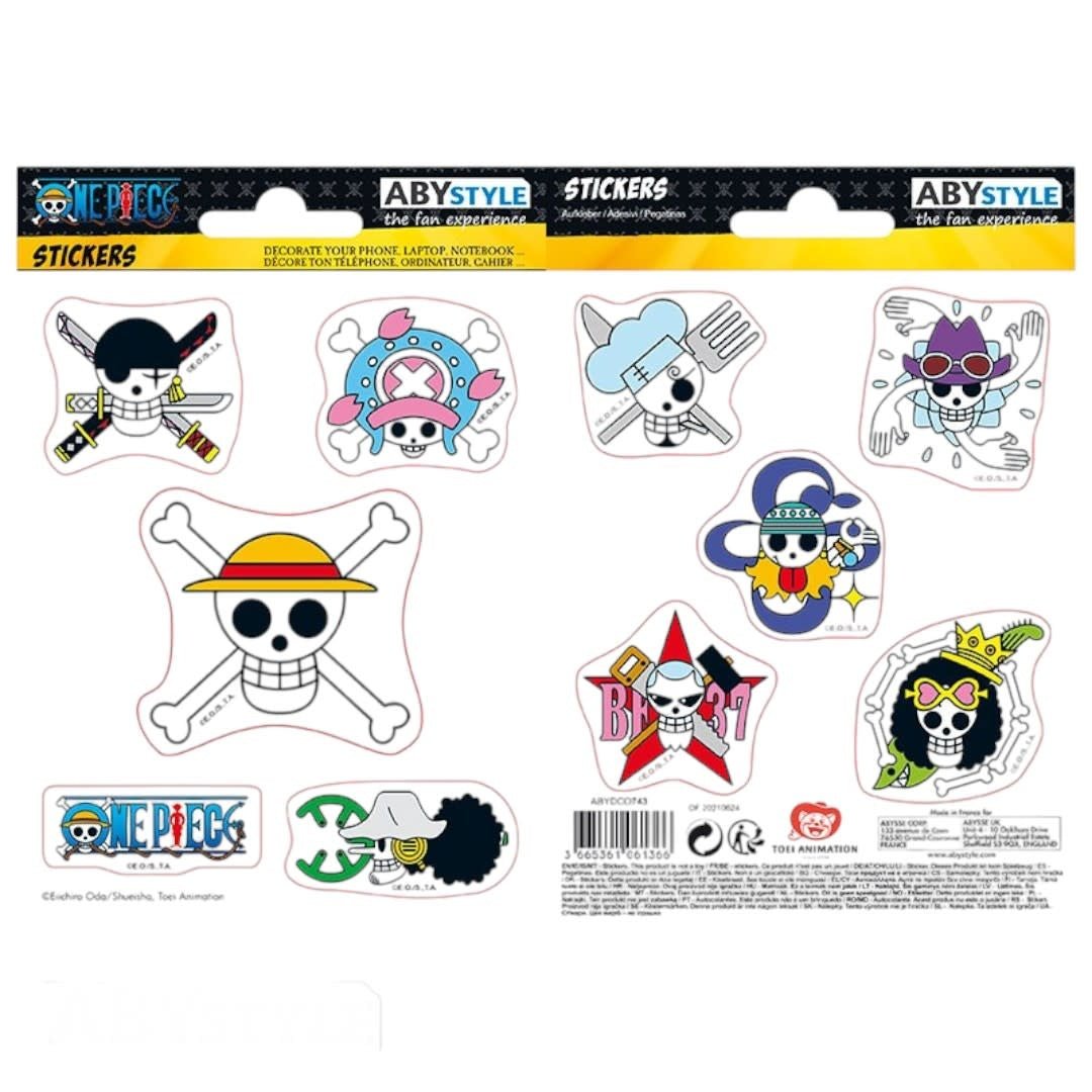 ONE PIECE - Stickers - 16x11cm/ 2 sheets - Straw Hat Skulls - Fans Geek Store