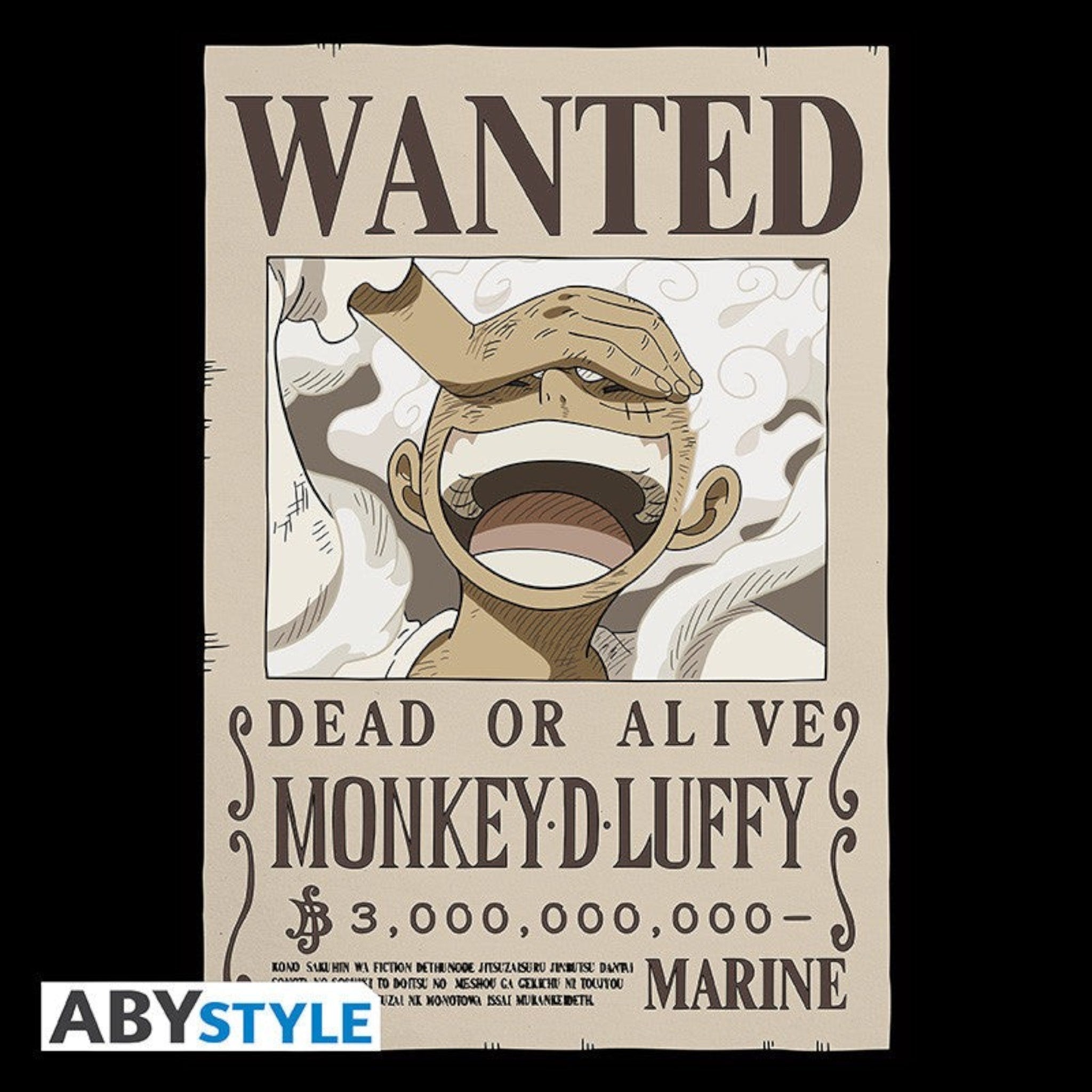 One Piece T-Shirt Heren - Monkey D. Luffy Wanted Poster - Fans Geek Storeproduct_typeABYstyle