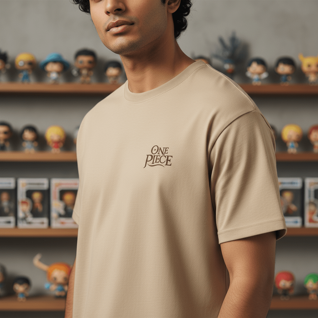 One Piece T-shirt Portgas D. Ace Katoen Zand - Fans Geek Storeproduct_typeABYstyle