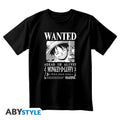 One Piece T-Shirt Unisex Wanted Luffy BW ABYstyle Katoen