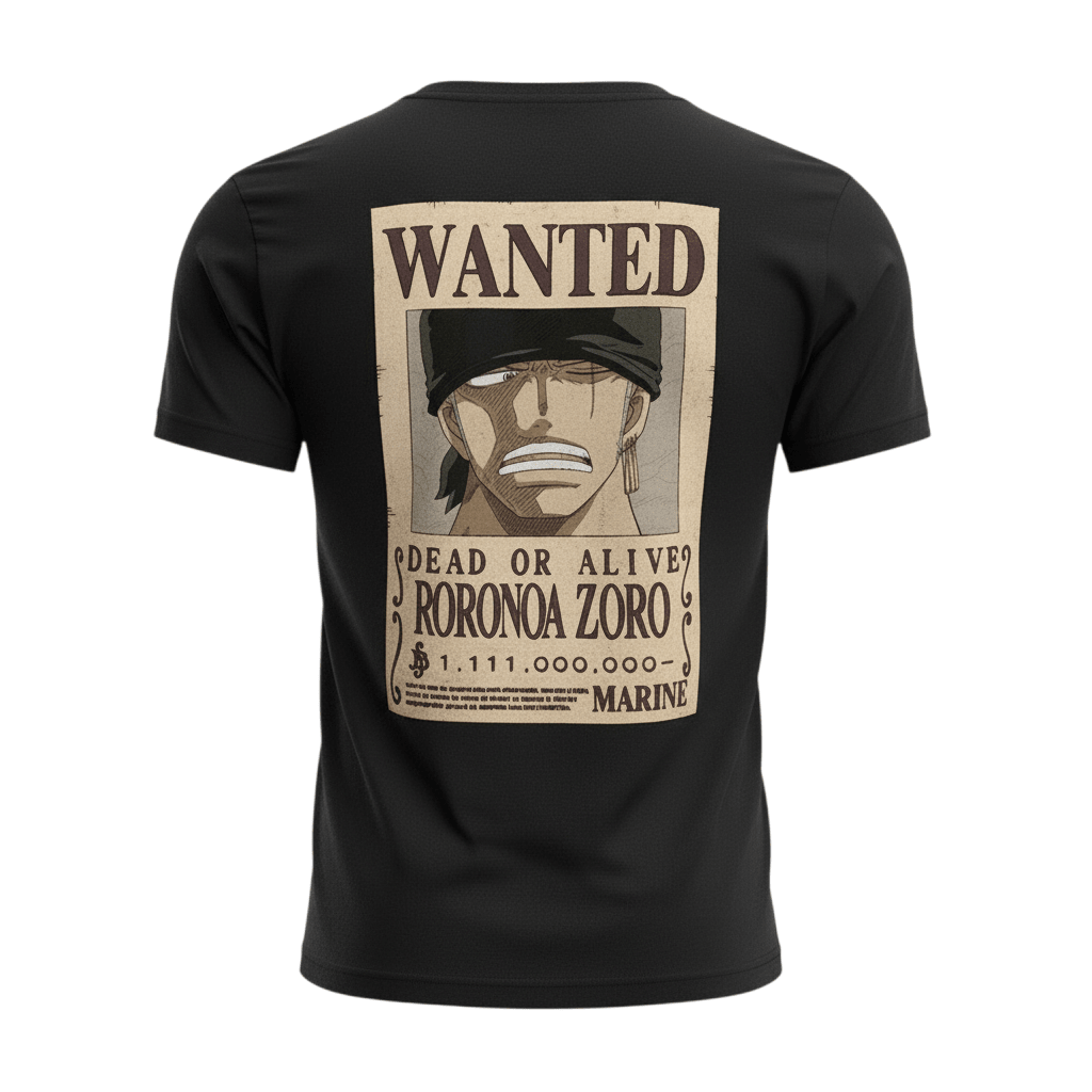 One Piece Zoro Wanted T-shirt - Fans Geek Storeproduct_typeABYstyle