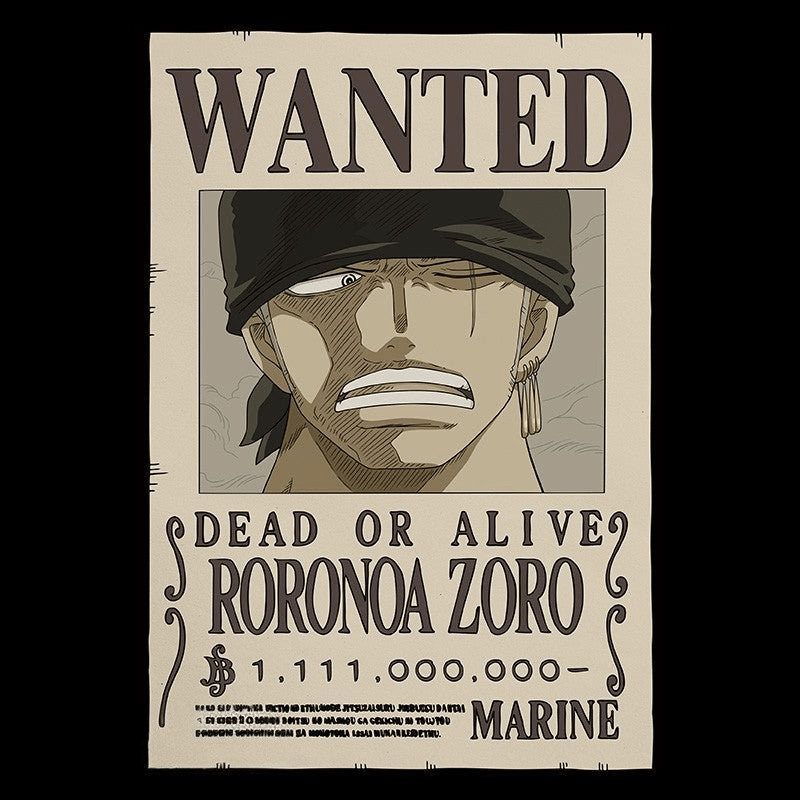 One Piece Zoro Wanted T-shirt - Fans Geek Storeproduct_typeABYstyle