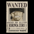 One Piece Zoro Wanted T-shirt - Fans Geek Storeproduct_typeABYstyle