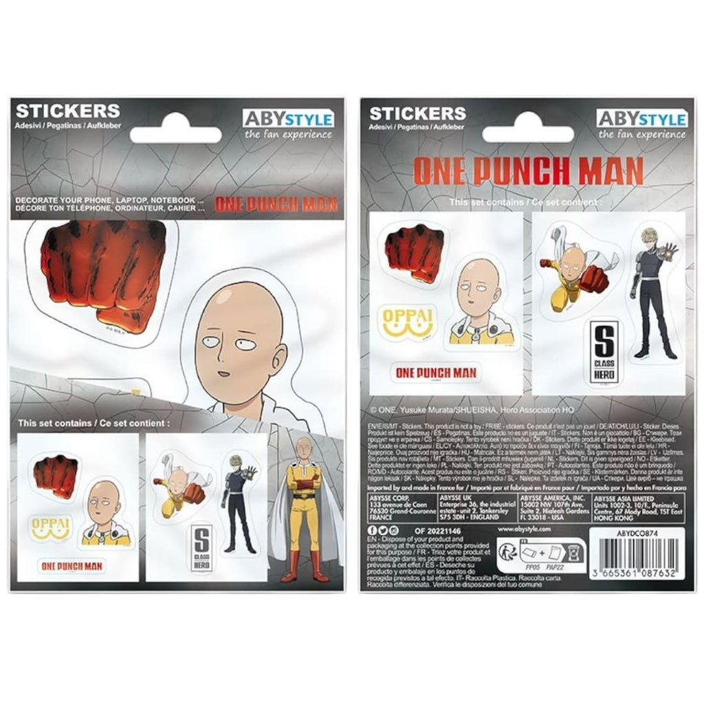 ONE PUNCH MAN - Stickers - 16x11cm/ 2 sheets - Saitama and Icons - Fans Geek Store