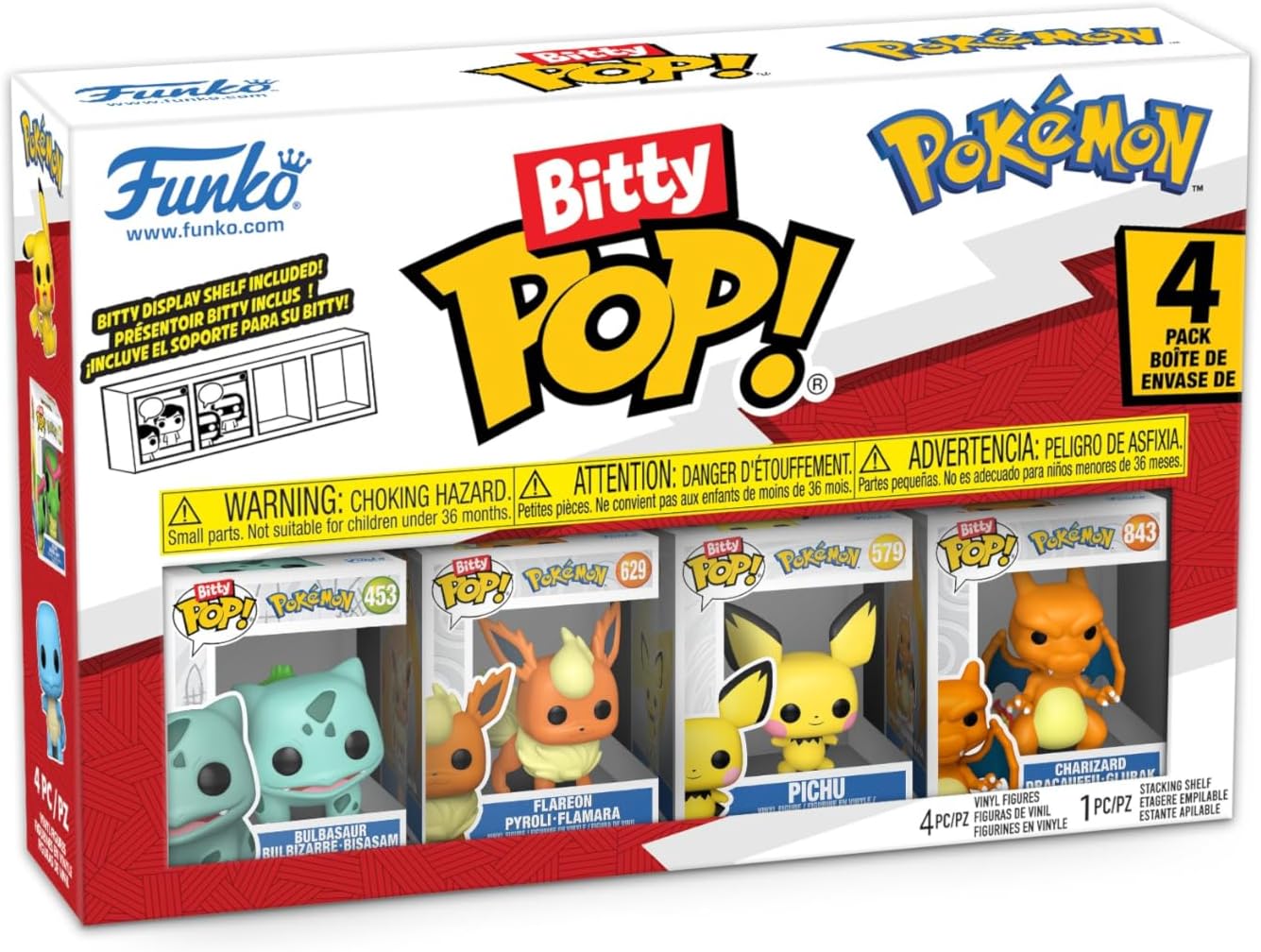 Pokémon Bitty Pop! 4-Pack Serie 3 | Bulbasaur, Flareon, Pichu & Charizard - Fans Geek Storeproduct_typeFunko
