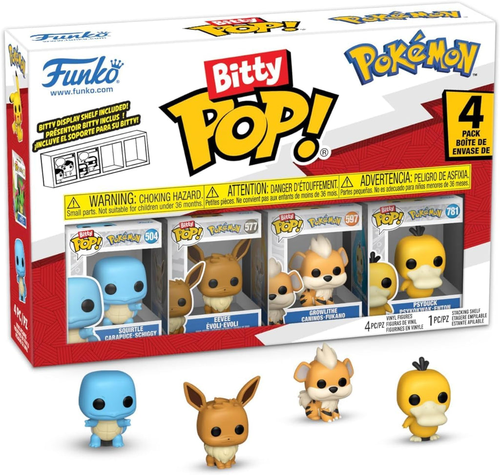 Pokémon Bitty Pop! 4-Pack Serie 4 | Squirtle, Eevee, Growlithe & Psyduck - Fans Geek Storeproduct_typeFunko