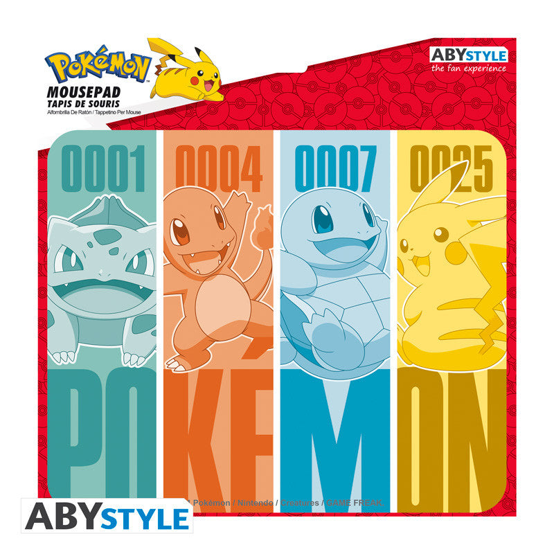 Pokémon Muismat Kanto Starters ABYstyle 23.5x19.5cm