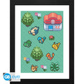Pokémon Ingelijste Poster Pixel Art GB Eye 30x40cm