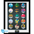 Pokémon Ingelijste Poster Pokeballs GB eye 30.5x40.6cm
