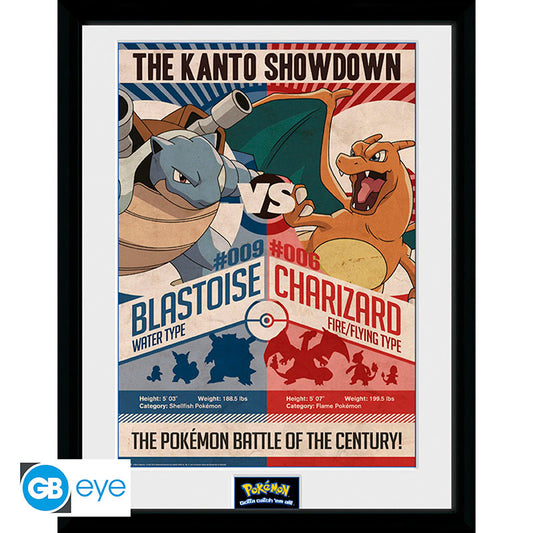 Pokémon Ingelijste Poster Red V Blue GB eye 30.5x40.6cm