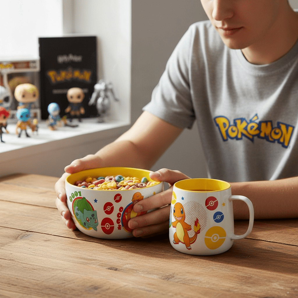 Pokémon ontbijtset met mok en kom, Pikachu en Kanto-starters - Fans Geek Storeproduct_type#Pokémon