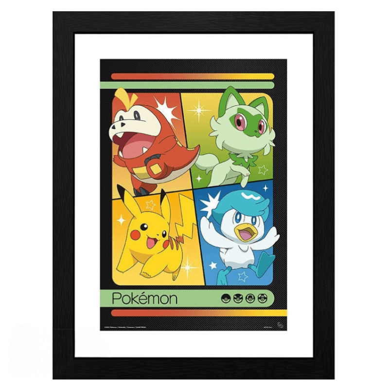 Pokémon Scarlet & Violet-ingelijste poster met Paldea-starters - Fans Geek Storeproduct_type#ABYstyle