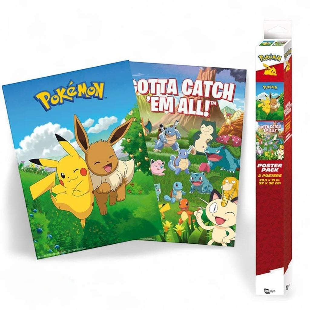 POKEMON - Set 2 Posters Chibi 52x38 - Environments - Fans Geek Store