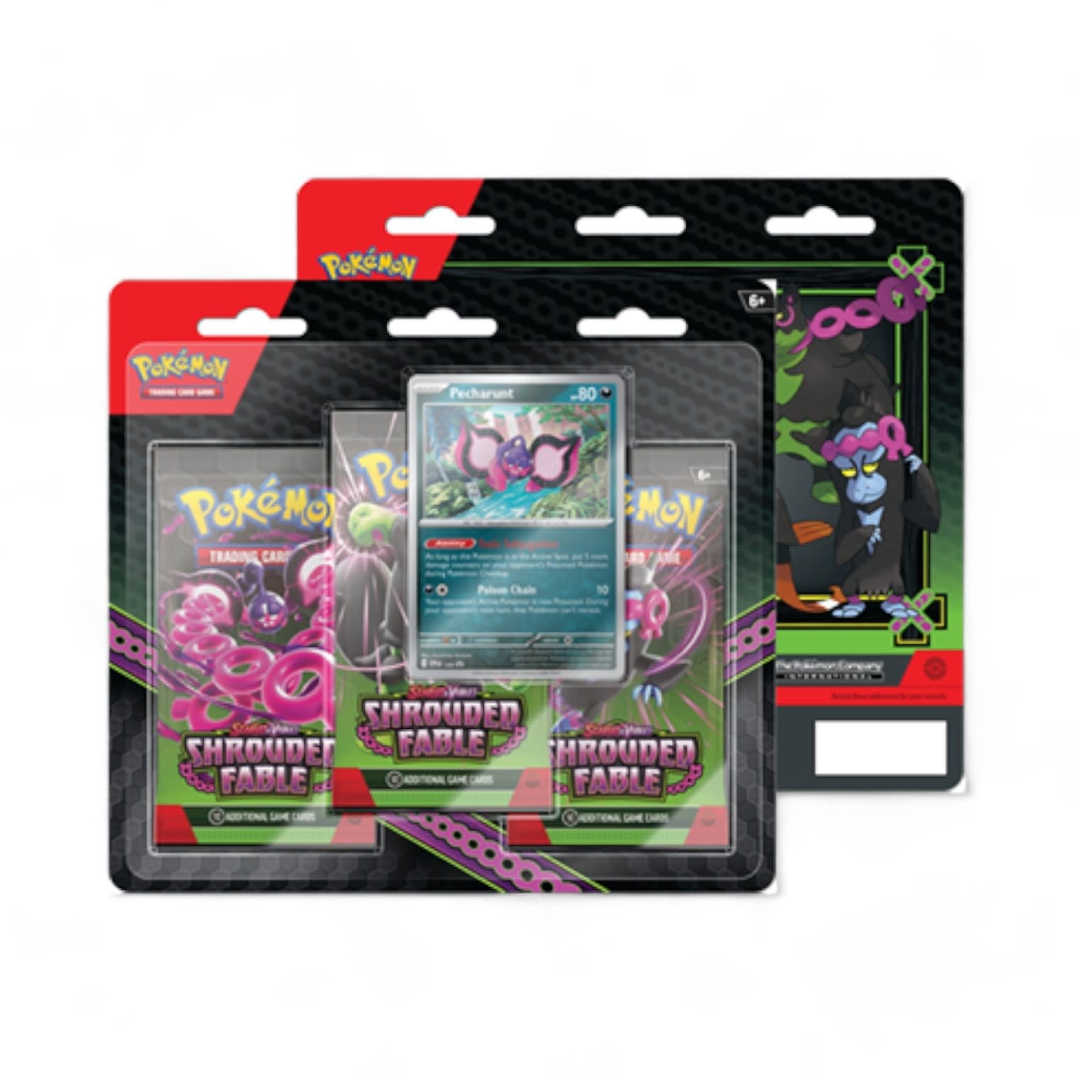 Pokémon TCG: Shrouded Fable 3 Booster Packs & Pecharunt Promo Card - Fans Geek Store