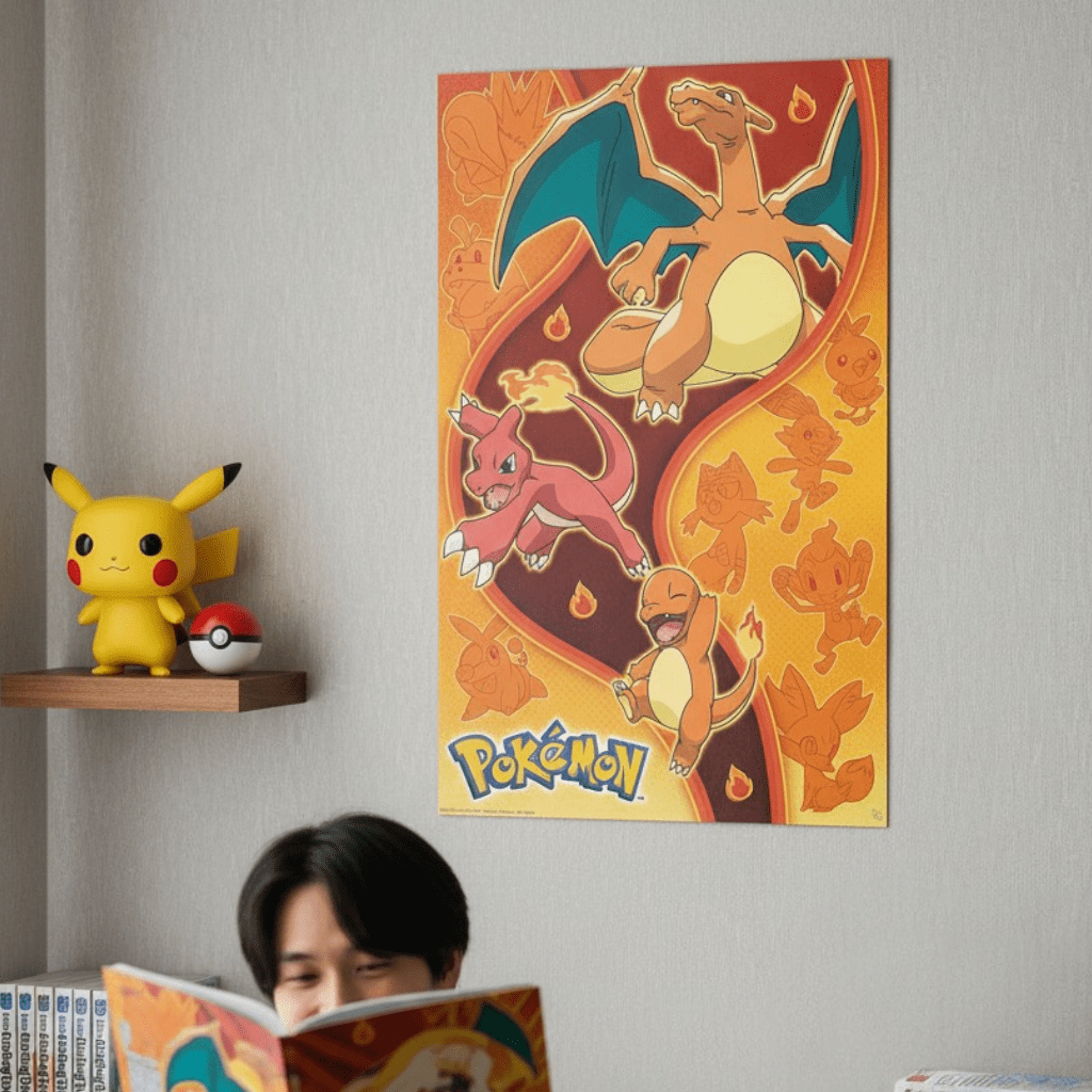 Pokémon vuurtype-poster met Charmander en Charizard 61 × 91,5 cm - Fans Geek Storeproduct_type#GB Eye