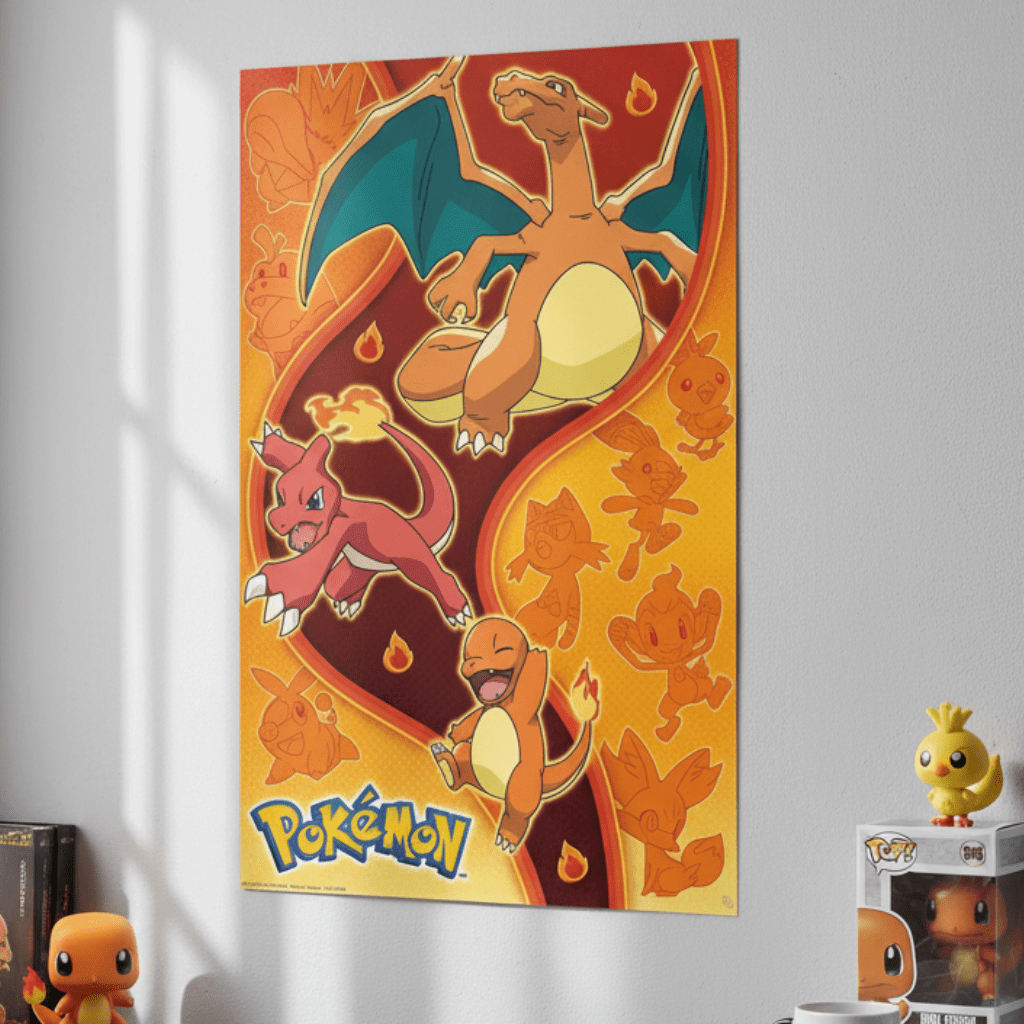 Pokémon vuurtype-poster met Charmander en Charizard 61 × 91,5 cm - Fans Geek Storeproduct_type#GB Eye