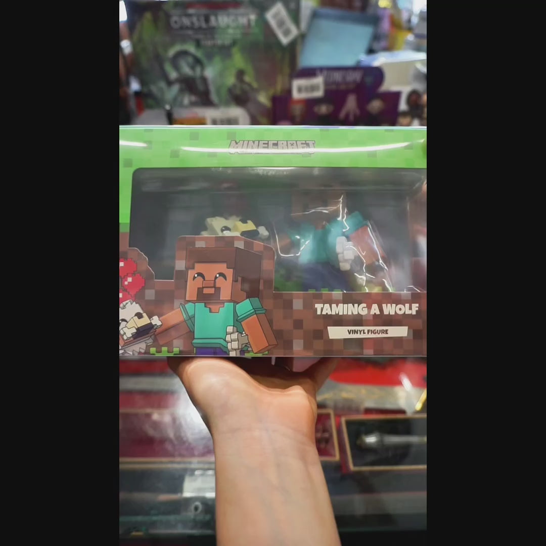 Minecraft: Steve & Tamed Wolf Figuur 13 cm | YouTooz Collectibles