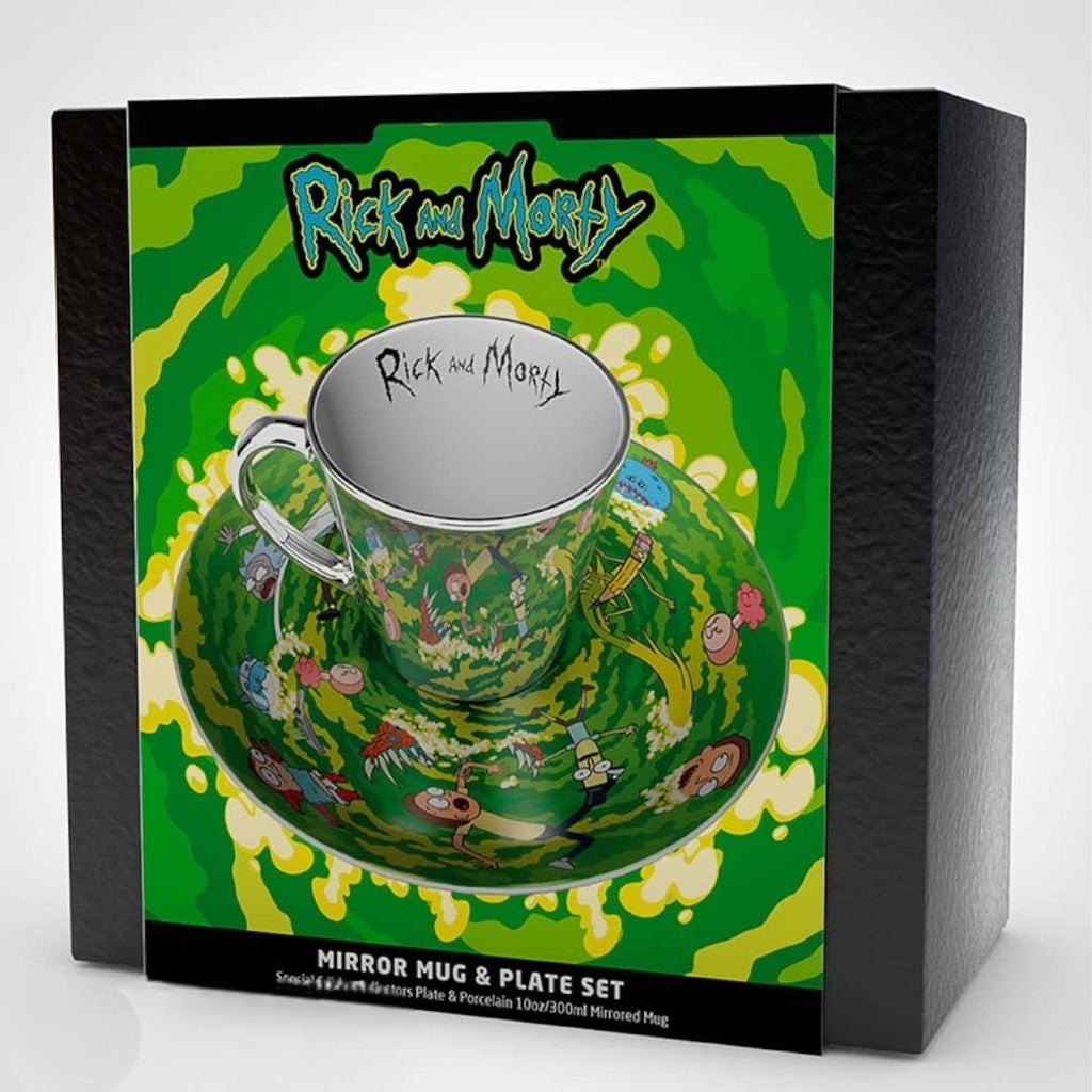 RICK AND MORTY - Mirror mug & plate set - Portal - Fans Geek Store