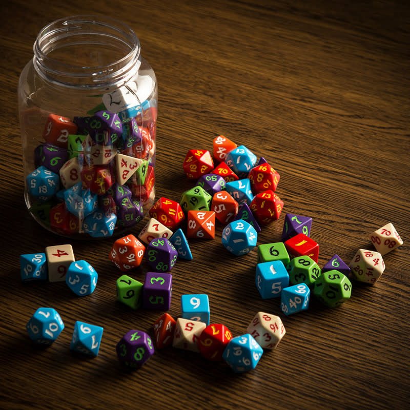 Round Jar of Classic RPG Dice (80) - Fans Geek Store