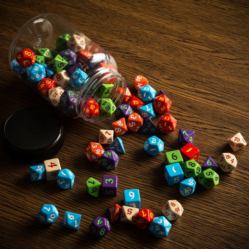 Round Jar of Classic RPG Dice (80) - Fans Geek Store