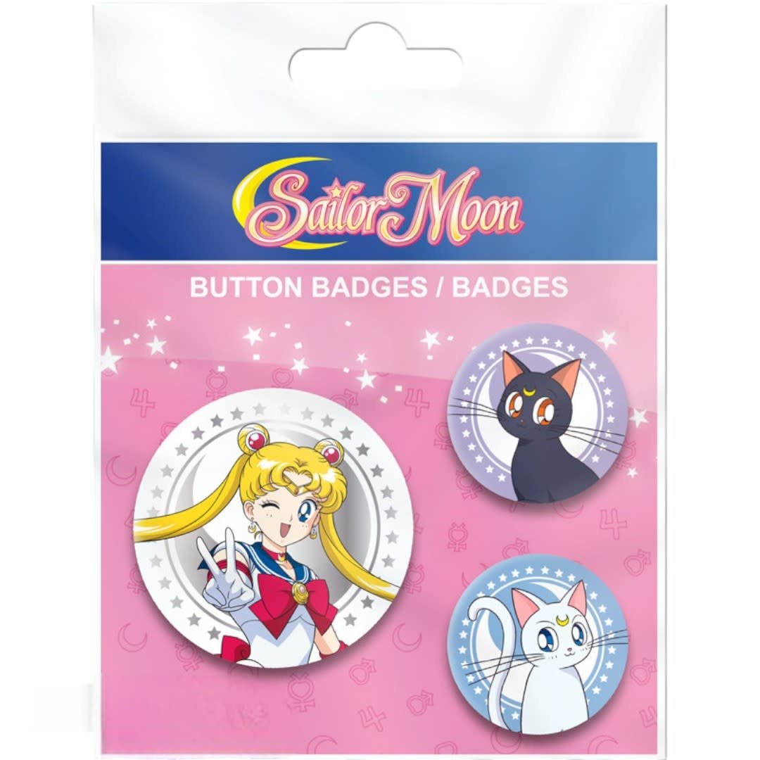 SAILOR MOON - Badge Pack - Sailor Moon, Luna & Artemis - Fans Geek Store