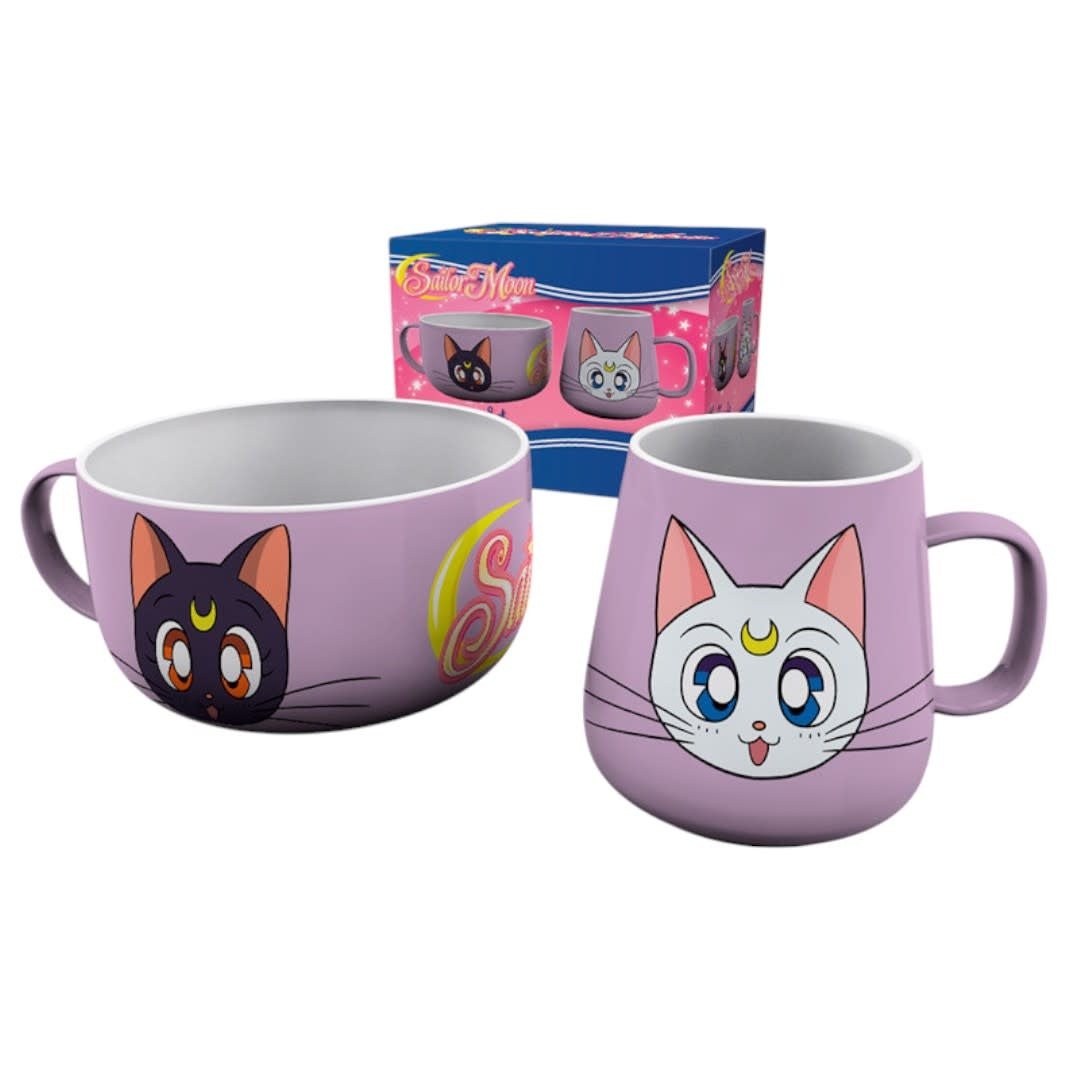 SAILOR MOON - Breakfast Set Mug + Bowl - Luna & Artemis - Fans Geek Store