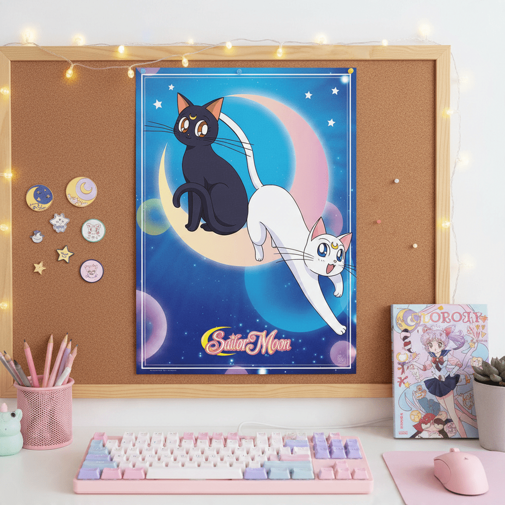 Sailor Moon chibi-poster – Luna & Artemis - Fans Geek Storeproduct_type#GB Eye
