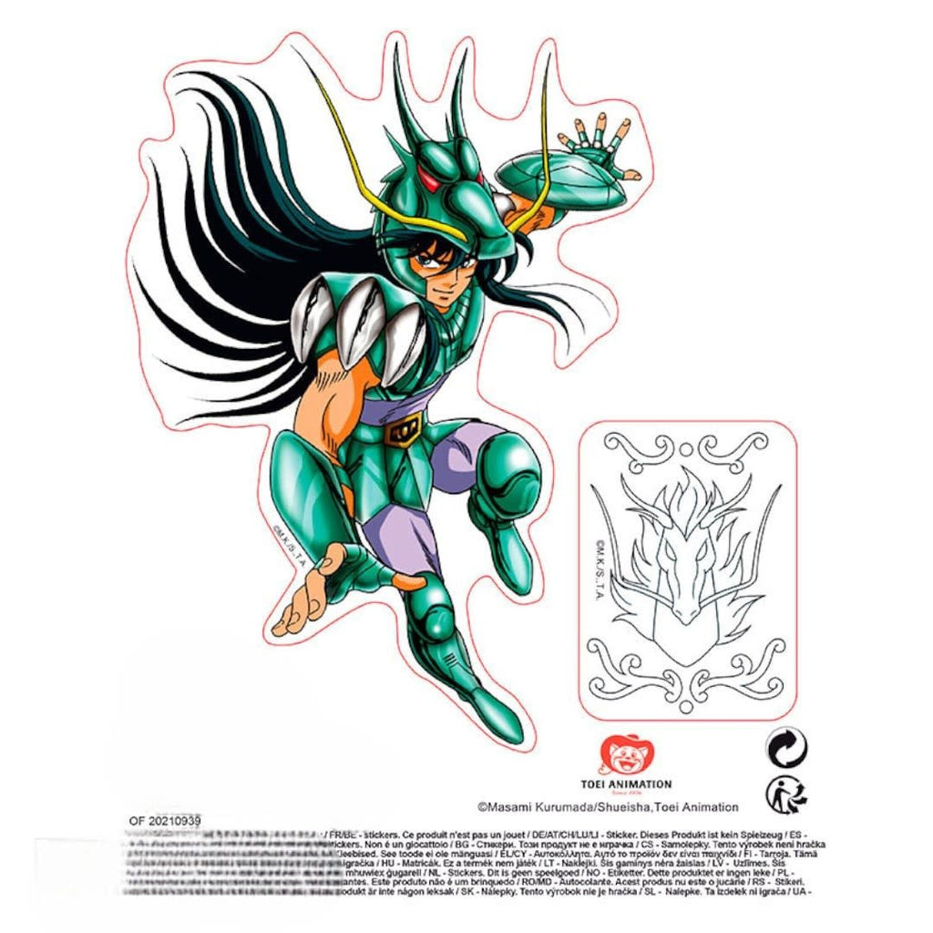 SAINT SEIYA - Stickers - 16x11cm/ 2 sheets - Pegasus/Shiryu - Fans Geek Store