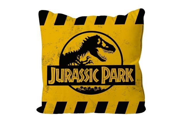 Jurassic Park: Caution Logo Yellow Square Cushion - Fans Geek Store