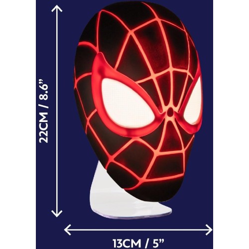 Spider-Man Lamp Miles Morales Masker Paladone Kunststof 22cm