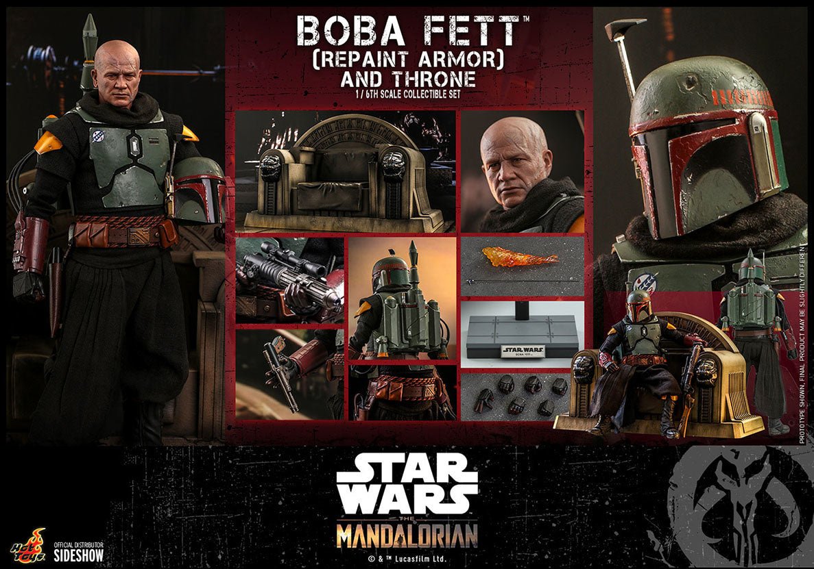 TOONMODEL: Star Wars: The Mandalorian - Boba Fett Repaint Armor and Throne 1:6 Scale Figure Set - Fans Geek Store
