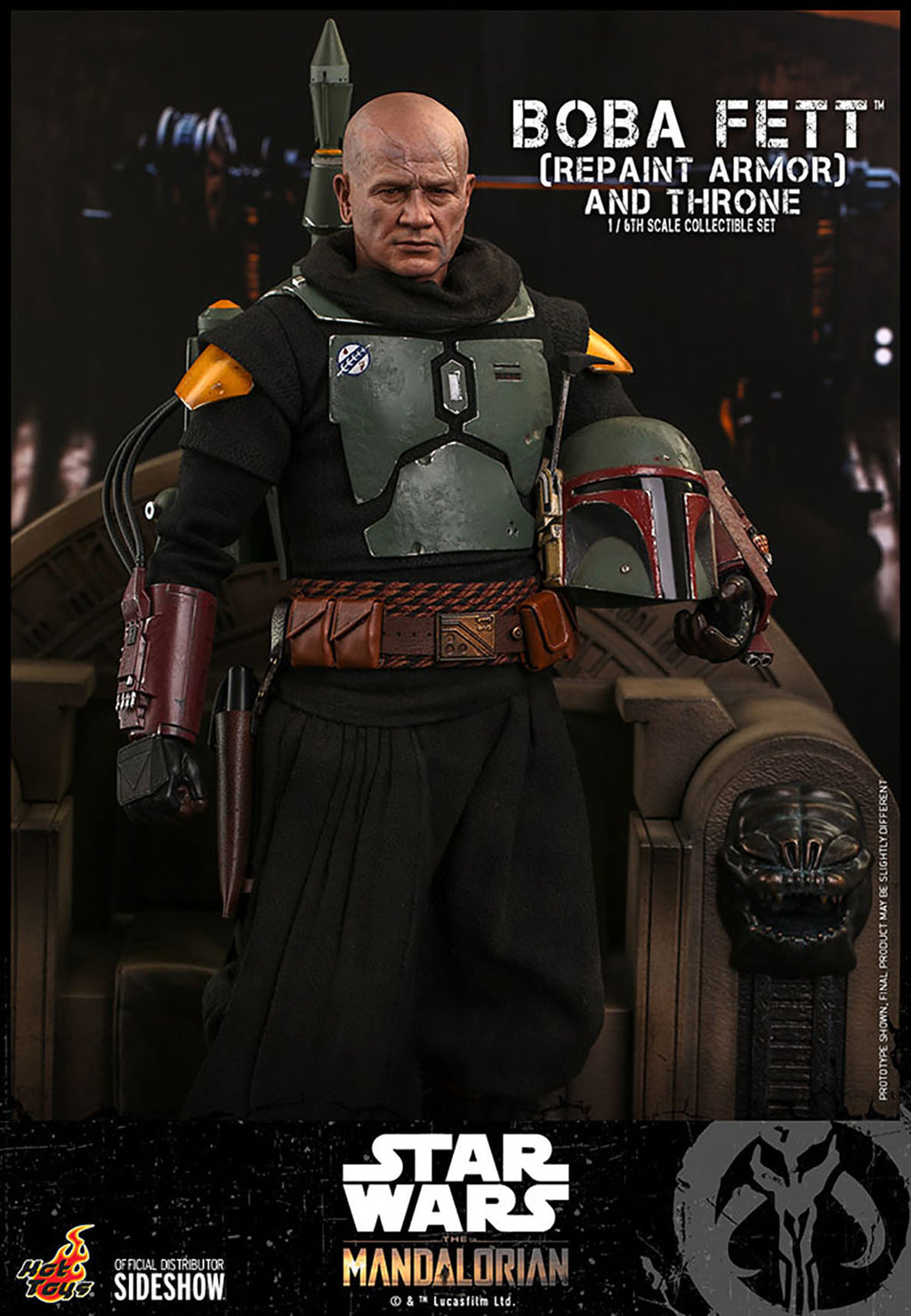 TOONMODEL: Star Wars: The Mandalorian - Boba Fett Repaint Armor and Throne 1:6 Scale Figure Set - Fans Geek Store