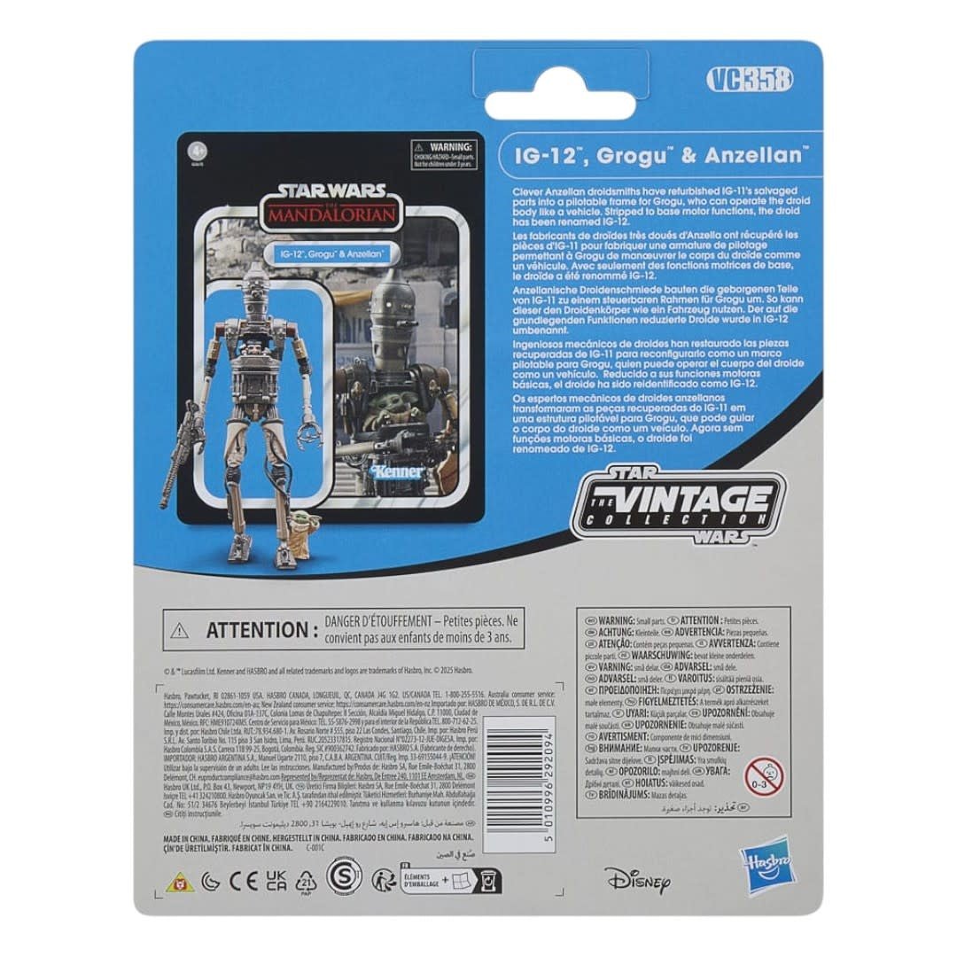 Star Wars: The Mandalorian Vintage Collection Action Figure 3 - Pack IG - 12, Grogu & Anzellan - Fans Geek Store