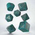 Steampunk klokwerk dobbelstenen set in turquoise en koper - Fans Geek Storeproduct_typeCardshouse