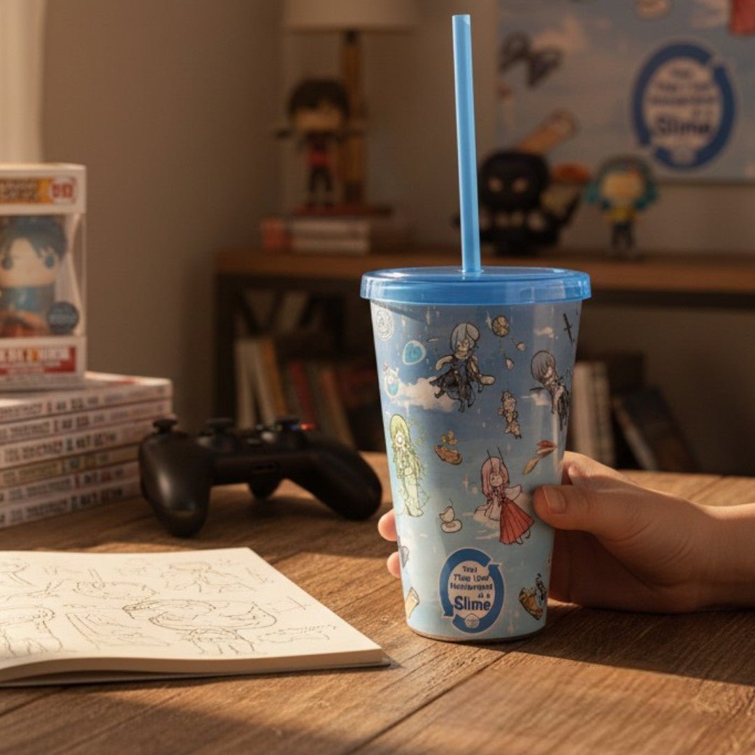 That Time I Got Reincarnated as a Slime – Tumbler met Rietje 470ml Graff Art Blauw - Fans Geek Storeproduct_typeABYstyle