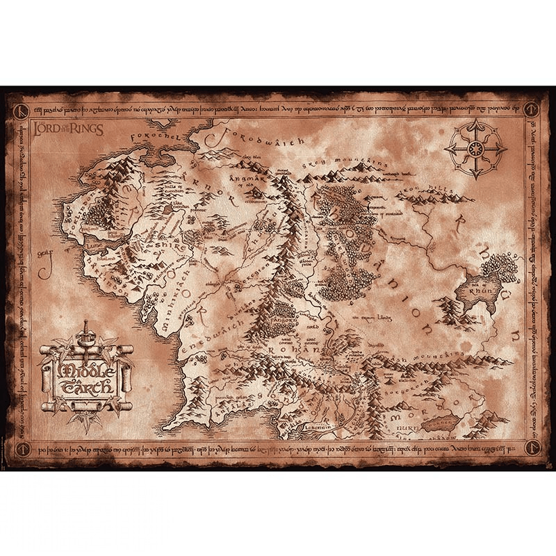 The Lord of the Rings kaart van Midden-aarde maxi poster - Fans Geek Storeproduct_typeAbysse Corp