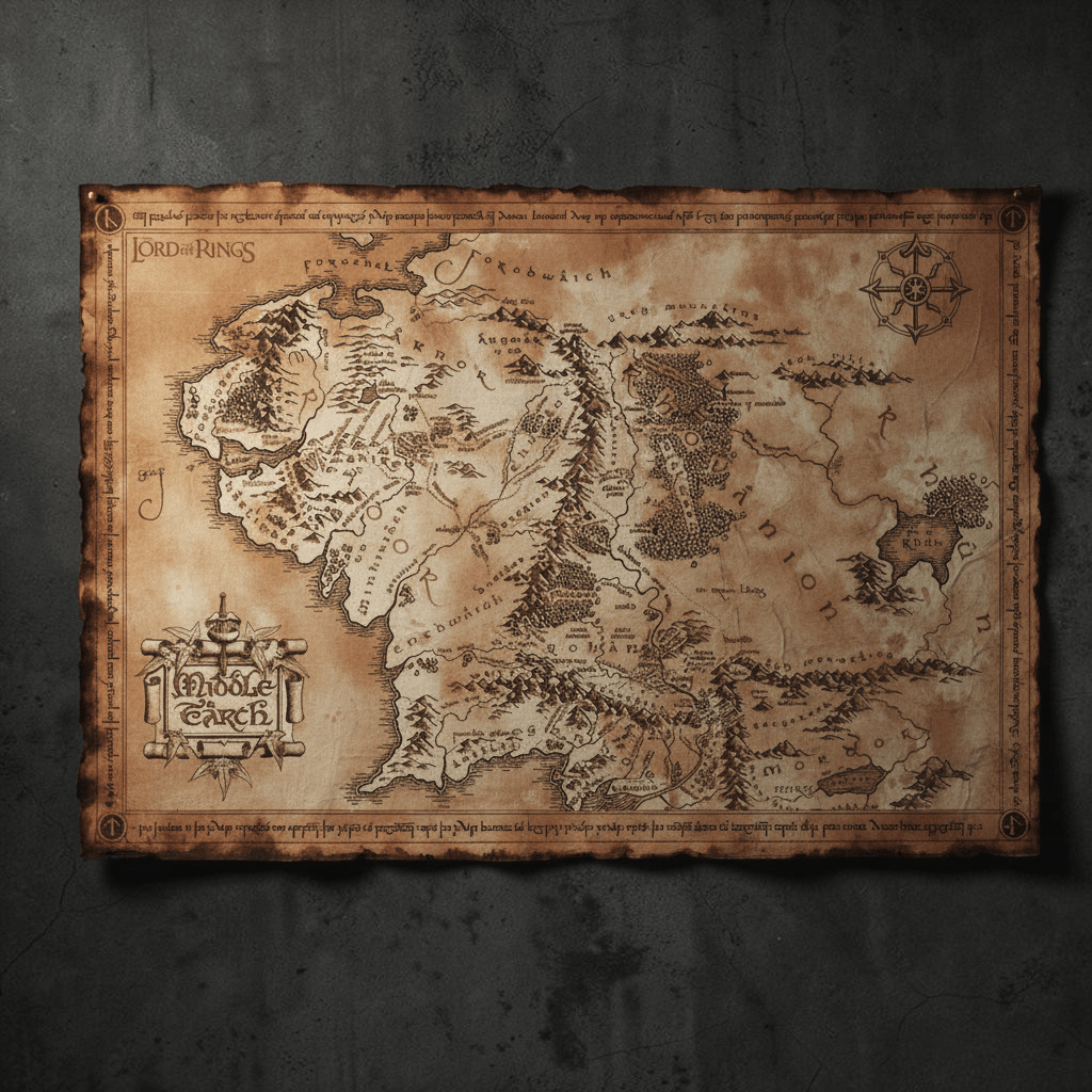 The Lord of the Rings kaart van Midden-aarde maxi poster - Fans Geek Storeproduct_typeAbysse Corp