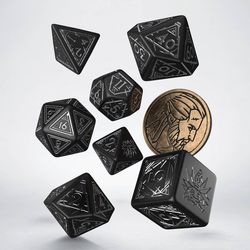 The Witcher dobbelsteenset Geralt zilveren zwaard zwart en zilver - Fans Geek Storeproduct_typeCardshouse